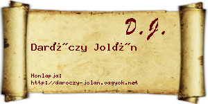 Daróczy Jolán névjegykártya