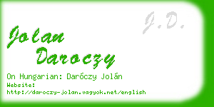 jolan daroczy business card